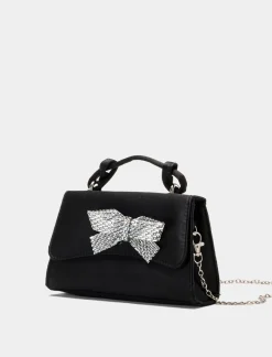 Donna Piazza Italia Donna|Borse E Zaini<Clutch da donna in raso con fiocco in strass e tracolla -