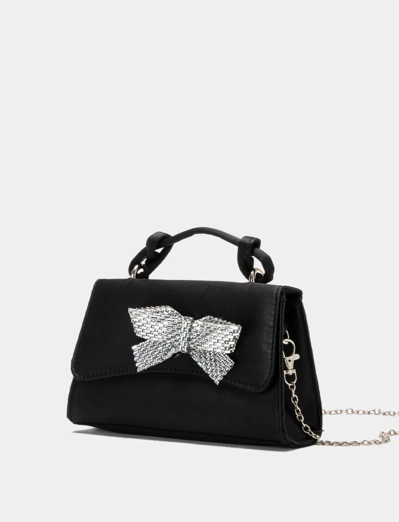 Donna Piazza Italia Donna|Borse E Zaini<Clutch da donna in raso con fiocco in strass e tracolla -