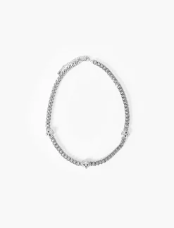 Uomo Piazza Italia Uomo<Collana da uomo catena con teschio in strass -