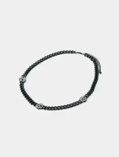 Uomo Piazza Italia Uomo<Collana da uomo catena con teschio in strass -