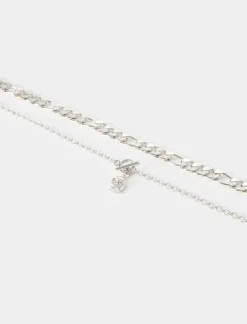 Uomo Piazza Italia Uomo<Collana da uomo catena con teschio -