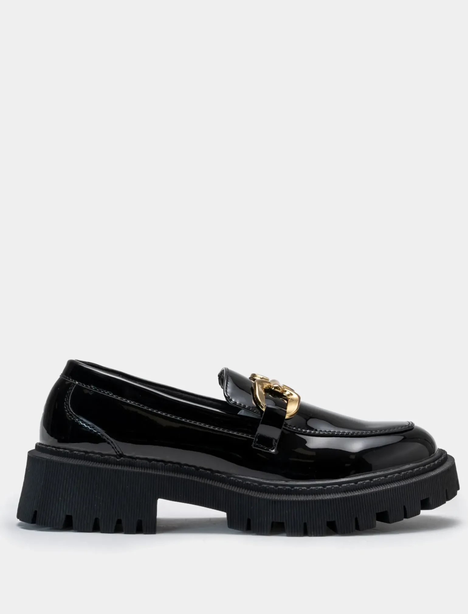 Donna Piazza Italia Donna|Stringate<College di vernice con catena dorata e fondo roccia -