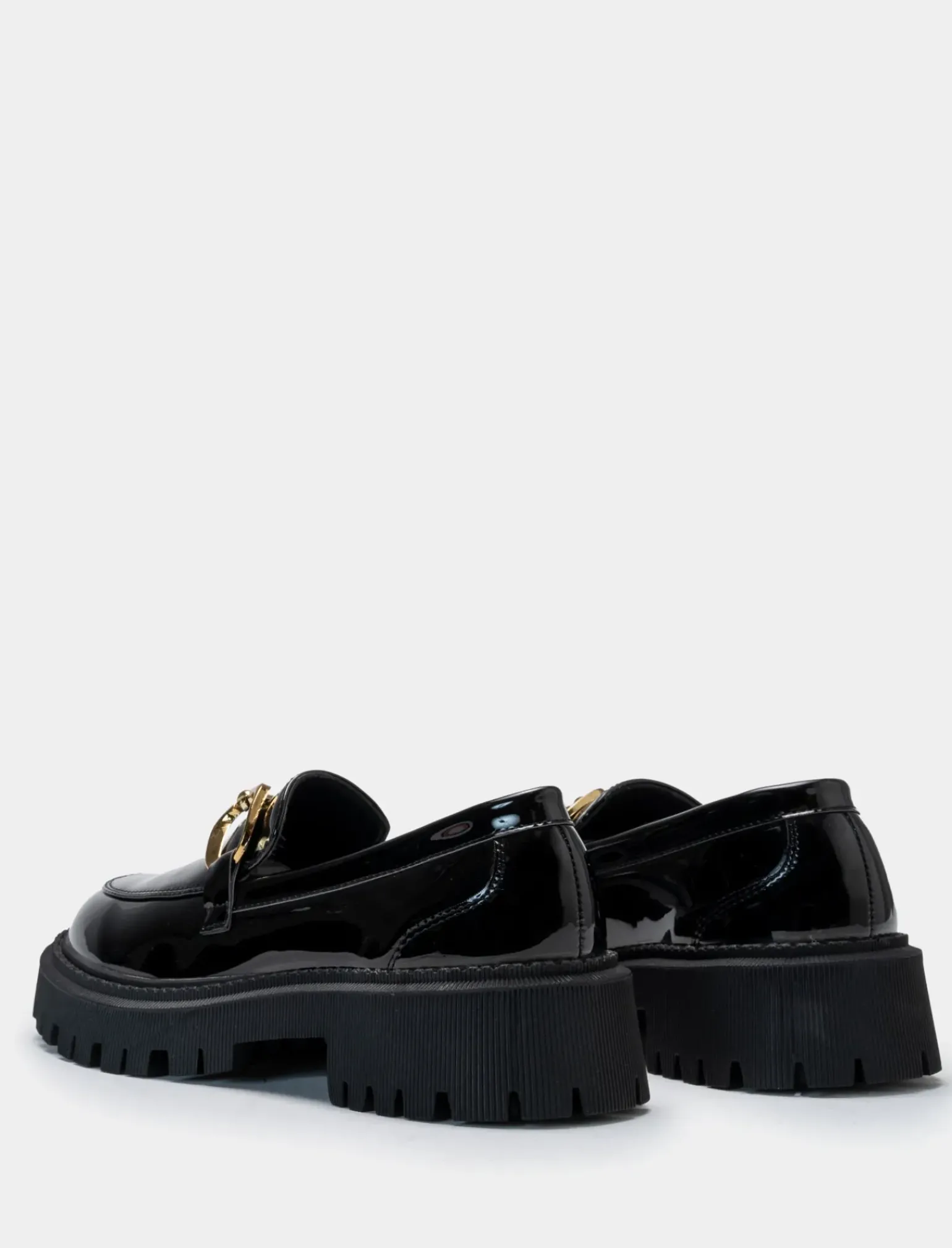 Donna Piazza Italia Donna|Stringate<College di vernice con catena dorata e fondo roccia -