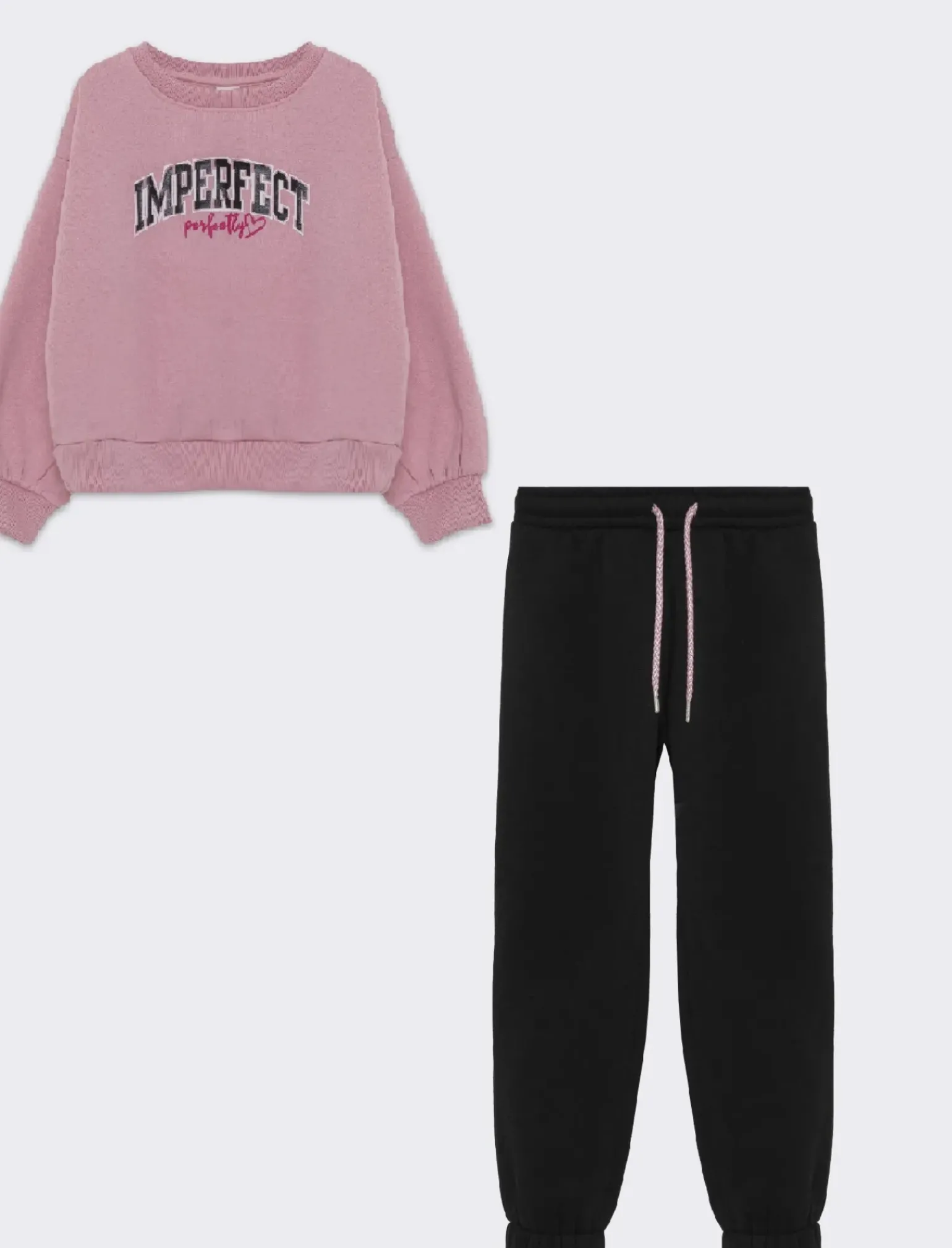 Piazza Italia Abiti E Tute|Abiti E Tute<Completo due pezzi felpa e jogger in tessuto garzato - Rosa