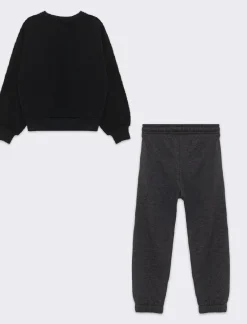 Piazza Italia Abiti E Tute|Abiti E Tute<Completo due pezzi felpa e jogger in tessuto garzato - Nero