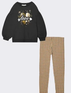 Piazza Italia Bambina|Completi<Completo felpa e leggings da bambina - Nero