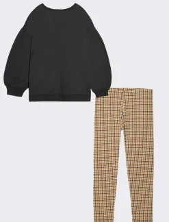 Piazza Italia Bambina|Completi<Completo felpa e leggings da bambina - Nero