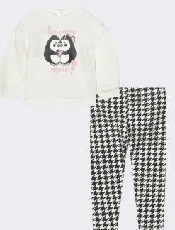 Piazza Italia Neonata<Completo felpa manica lunga e leggings - panna