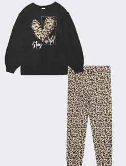 Piazza Italia Bambina|Completi<Completo set due pezzi felpa e leggings fantasia da bambina -