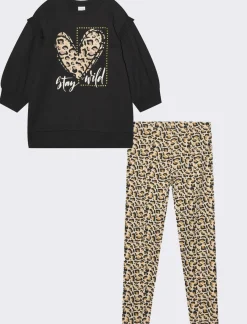 Piazza Italia Bambina|Completi<Completo set due pezzi felpa e leggings fantasia da bambina -