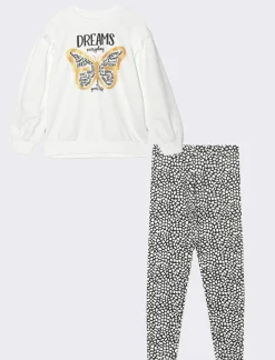 Piazza Italia Bambina|Completi<Completo set due pezzi felpa e leggings fantasia da bambina - sporco