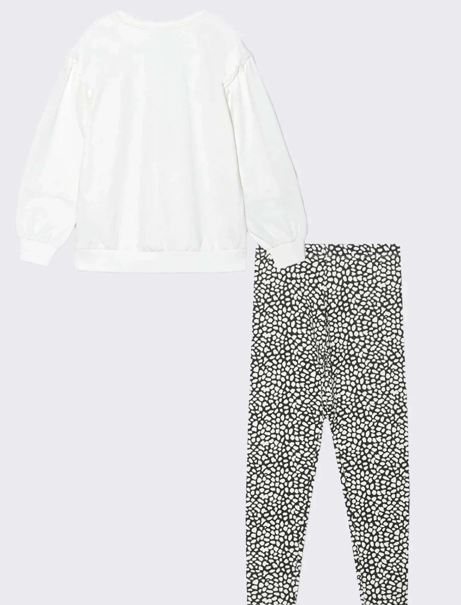 Piazza Italia Bambina|Completi<Completo set due pezzi felpa e leggings fantasia da bambina - sporco