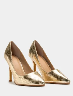 Donna Piazza Italia Donna|DéColletè<Décolletè dorato a punta con tacco a spillo -