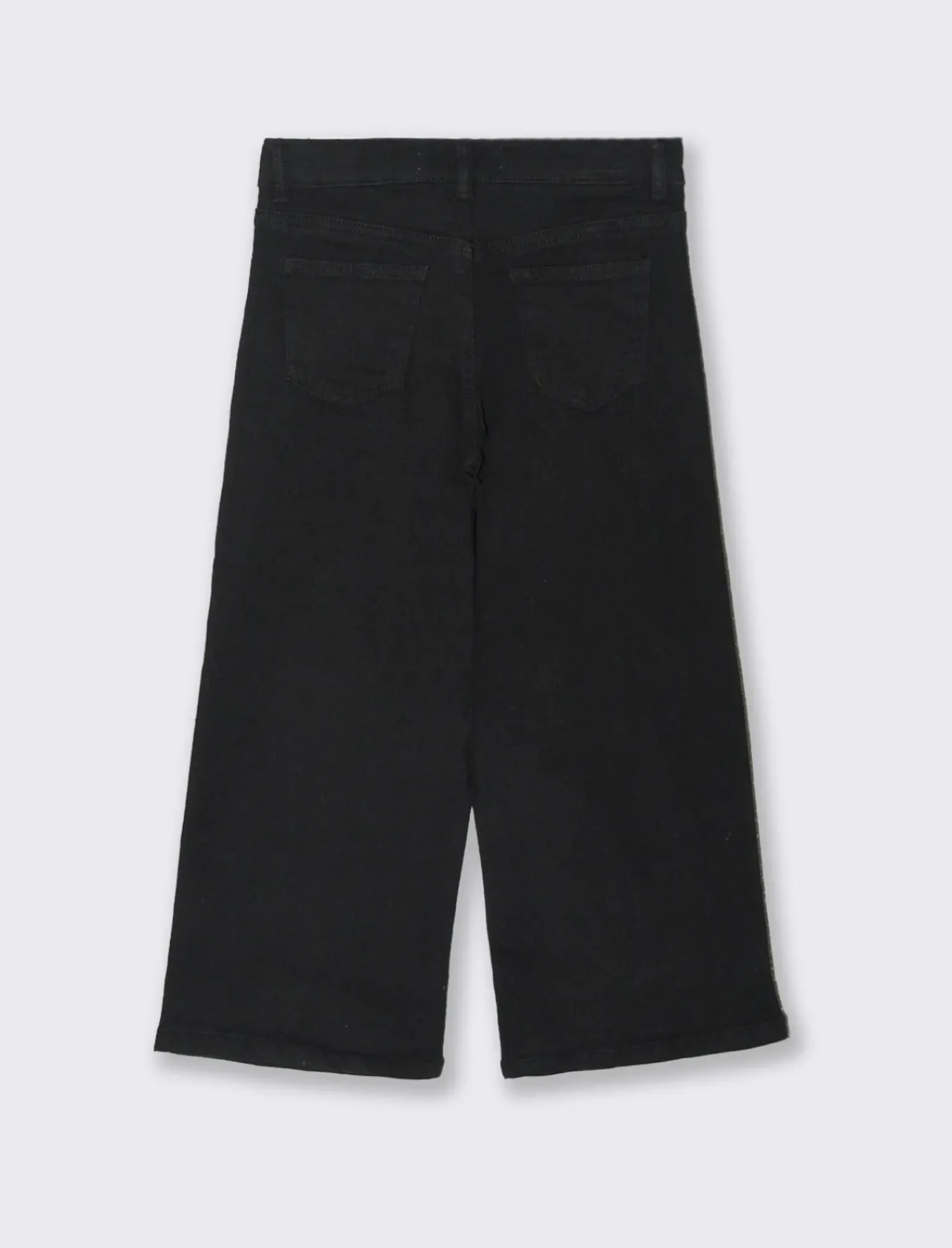 Piazza Italia Jeans|Jeans<Denim 5 tasche da bambina con strass sul davanti e spacchetti al fondo gamba - Nero