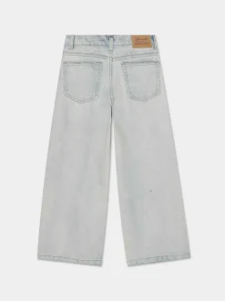 Piazza Italia Bambina|Jeans<Denim a palazzo con lavaggio sabbiato - Denim