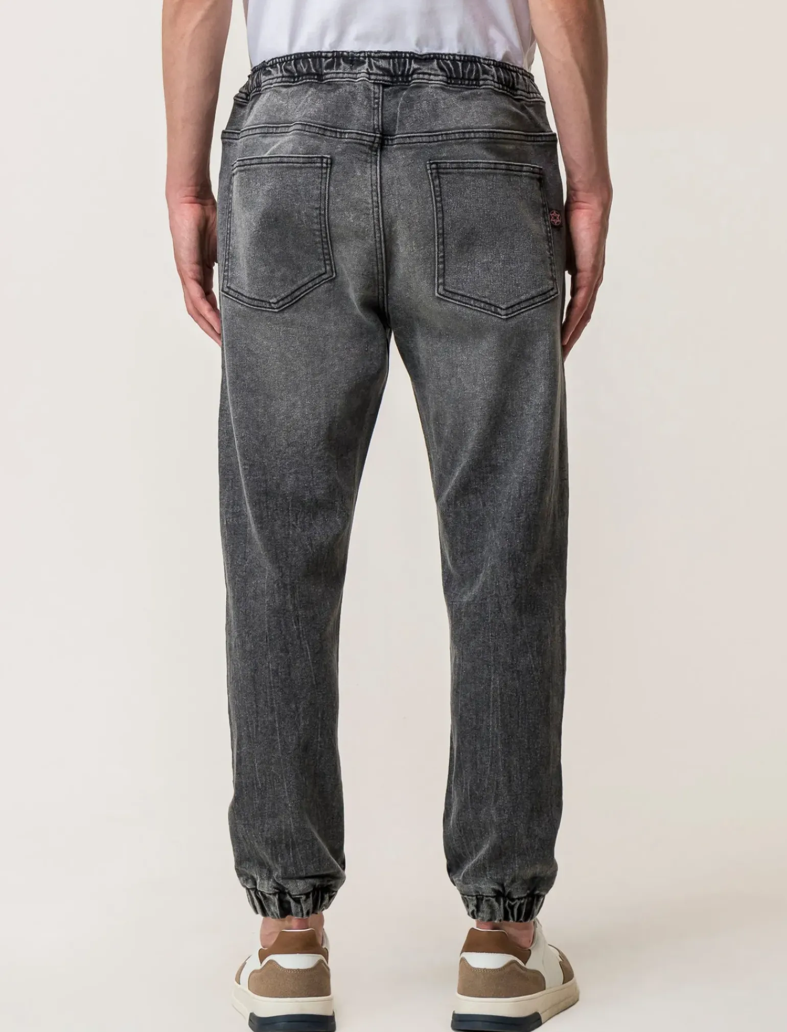 Uomo Piazza Italia Uomo|Jeans<Denim con vita elasticizzata regolabile con laccio -