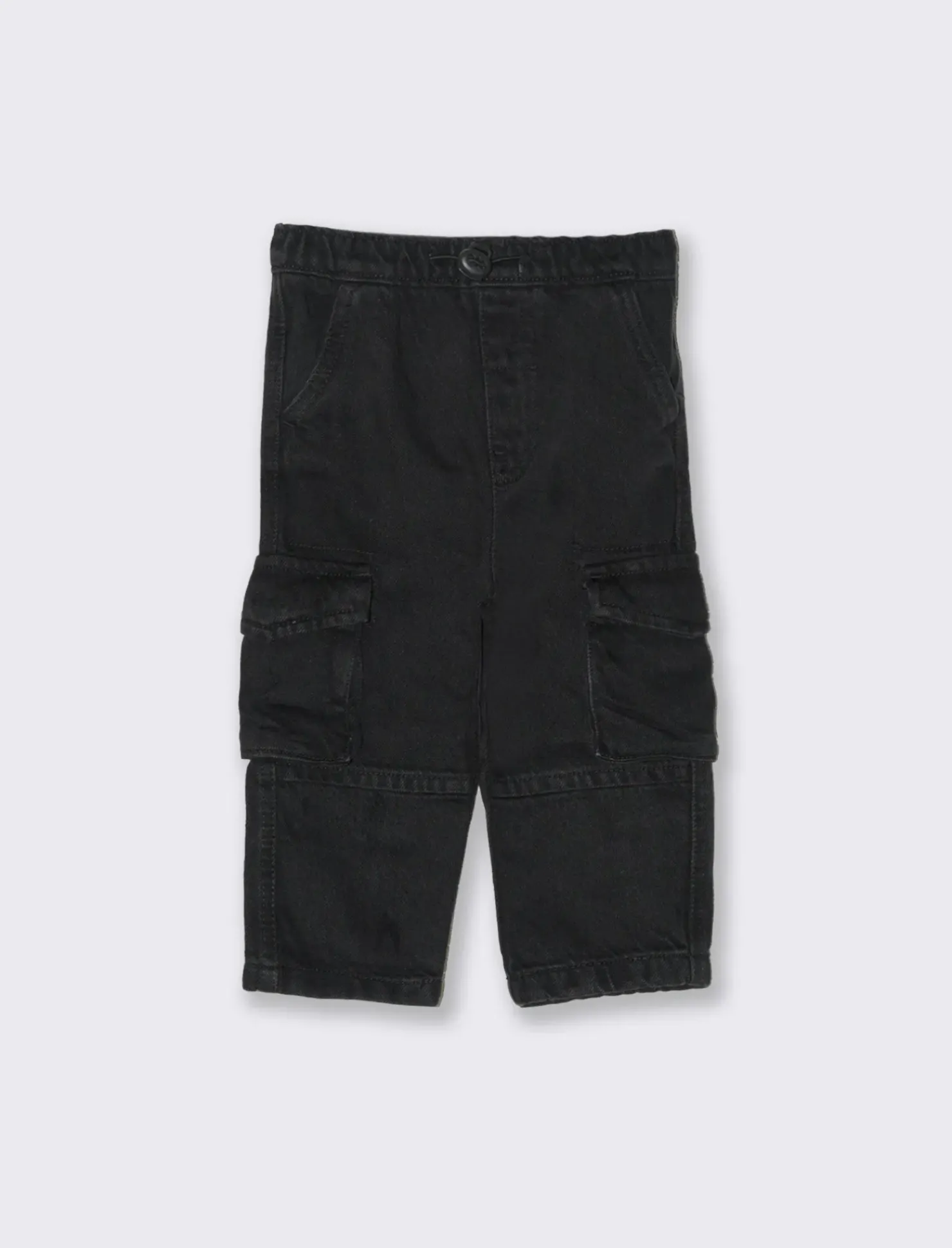 Piazza Italia Denim in cotone, modello ampio, con accessorio frontale - Nero Cheap