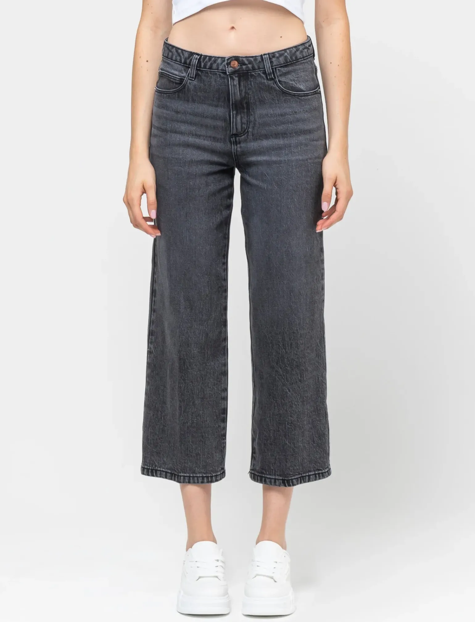 Donna Piazza Italia Donna|Jeans<Denim leggermente elastico vestibilità straight vita alta -