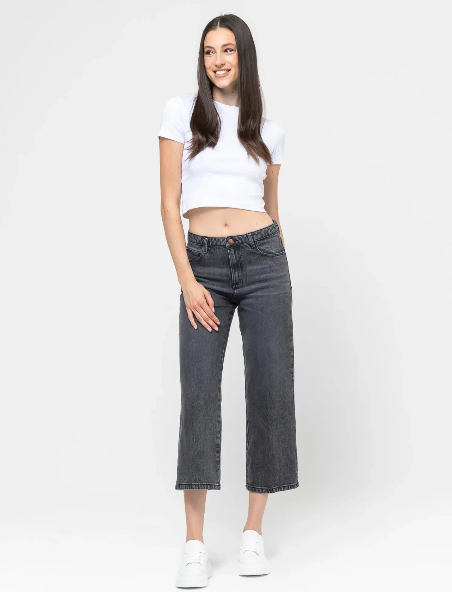 Donna Piazza Italia Donna|Jeans<Denim leggermente elastico vestibilità straight vita alta -