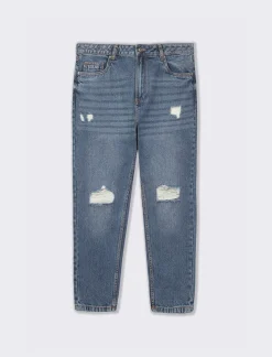 Uomo Piazza Italia Uomo|Jeans<Denim loose fit a cinque tasche con strappi - Denim