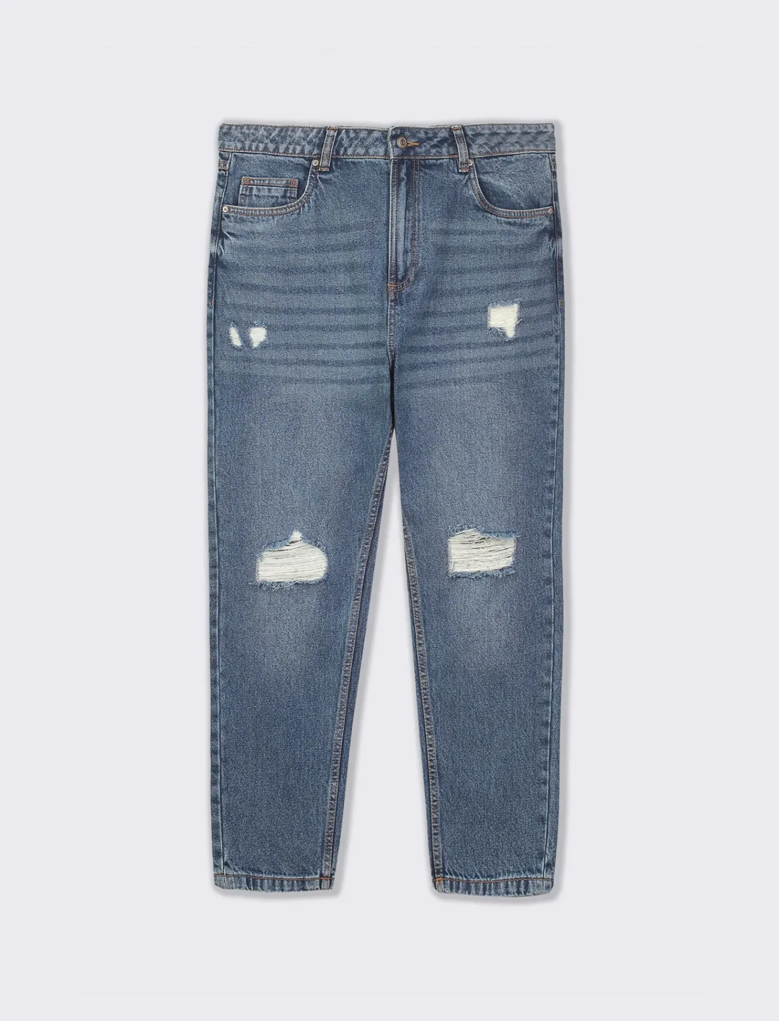 Uomo Piazza Italia Uomo|Jeans<Denim loose fit a cinque tasche con strappi - Denim