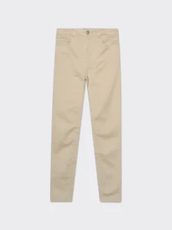 Donna Piazza Italia Donna|Jeans<Denim skinny colorato 5 tasche con bottone in metallo - Beige corda