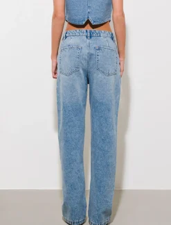 Donna Piazza Italia Donna<Denim straight fit vita regular - Denim