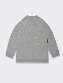 Piazza Italia Felpe<Felpa apribile in cotone con collo e fondo manica in costina con dettaglio etichetta stile college - mel.