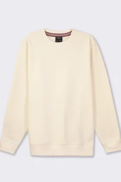 Uomo Piazza Italia Uomo|Felpe<Felpa basic regular fit in misto cotone garzato - latte