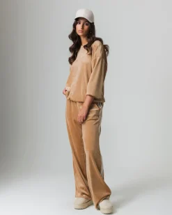 Donna Piazza Italia Maglieria<Felpa basica girocollo a manica lunga con vesibilità regular - Cammello