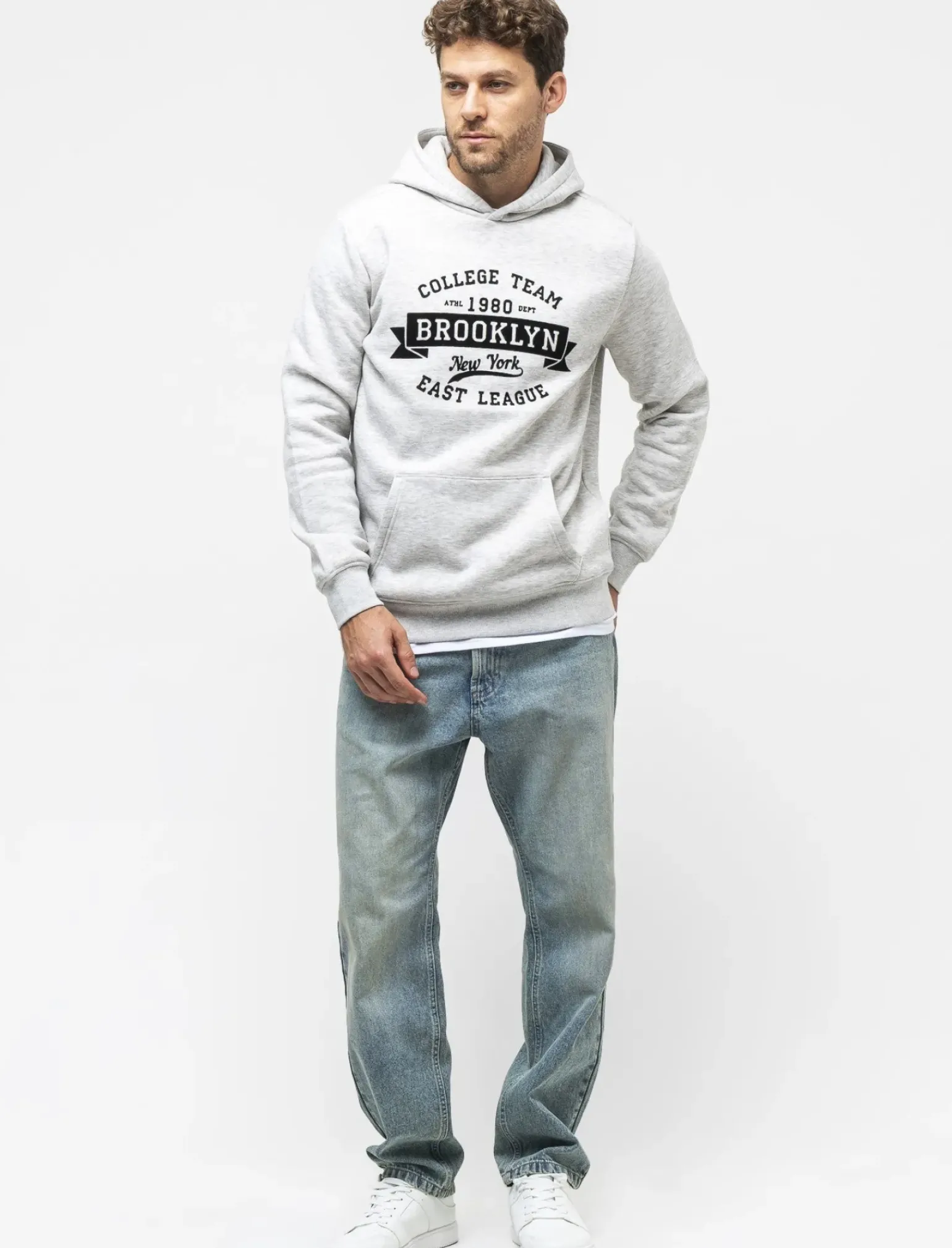 Uomo Piazza Italia Felpe<Felpa cappuccio in misto cotone garzato regular fit - mel.