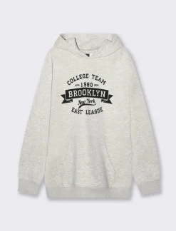 Uomo Piazza Italia Felpe<Felpa cappuccio in misto cotone garzato regular fit - mel.