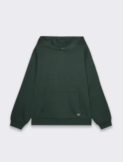 Uomo Piazza Italia Felpe<Felpa cappuccio in misto cotone garzato boxy fit - scuro