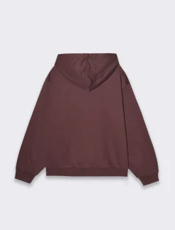 Uomo Piazza Italia Felpe<Felpa cappuccio in misto cotone garzato boxy fit - Bordeaux