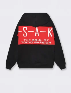 Uomo Piazza Italia Felpe<Felpa cappuccio in misto cotone garzato regular fit e stampa gommata - Nero