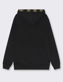 Uomo Piazza Italia Felpe<Felpa cappuccio in misto cotone garzato regular fit e stampa gommata - Nero