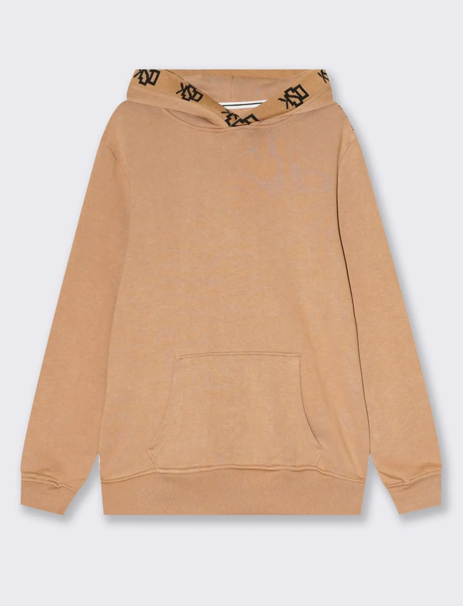 Uomo Piazza Italia Felpe<Felpa cappuccio in misto cotone garzato regular fit e stampa gommata - Cammello