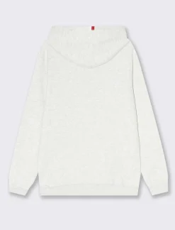 Uomo Piazza Italia Felpe<Felpa cappuccio in misto cotone garzato regular fit con ricamo sul davanti - Grigio mel.