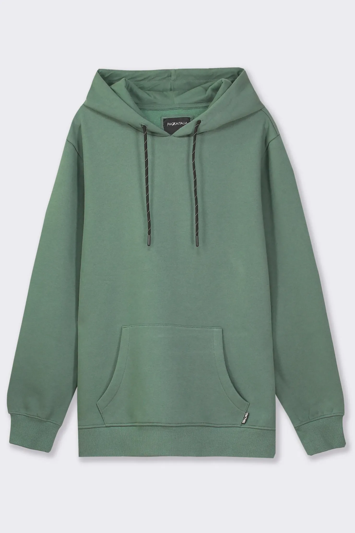 Piazza Italia Felpa cappuccio in misto cotone garzato regular fit - Verde Best