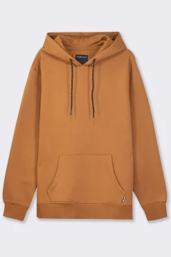 Uomo Piazza Italia Felpe<Felpa cappuccio in misto cotone garzato regular fit - tabacco