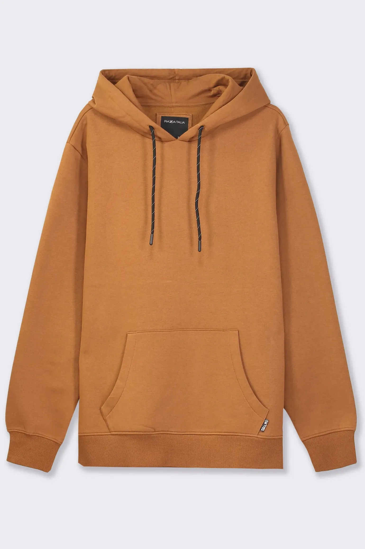 Uomo Piazza Italia Felpe<Felpa cappuccio in misto cotone garzato regular fit - tabacco