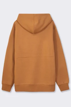 Uomo Piazza Italia Felpe<Felpa cappuccio in misto cotone garzato regular fit - tabacco