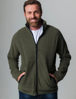 Uomo Piazza Italia Felpe<Felpa cardigan in pile regular fit a collo alto - militare