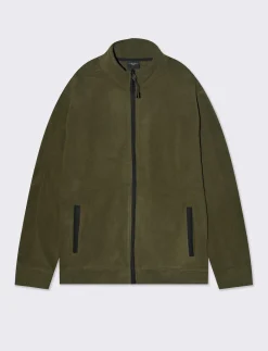 Uomo Piazza Italia Felpe<Felpa cardigan in pile regular fit a collo alto - militare