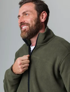 Piazza Italia Felpa cardigan in pile regular fit a collo alto - militare Verde Flash Sale