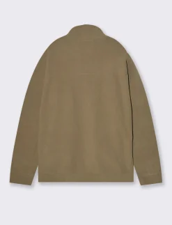 Uomo Piazza Italia Felpe<Felpa cardigan in pile regular fit a collo alto - Verde kaki