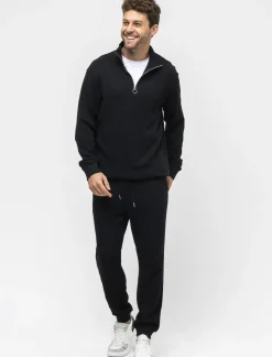 Uomo Piazza Italia Uomo|Felpe<Felpa collo alto con zip in tessuto waffle -