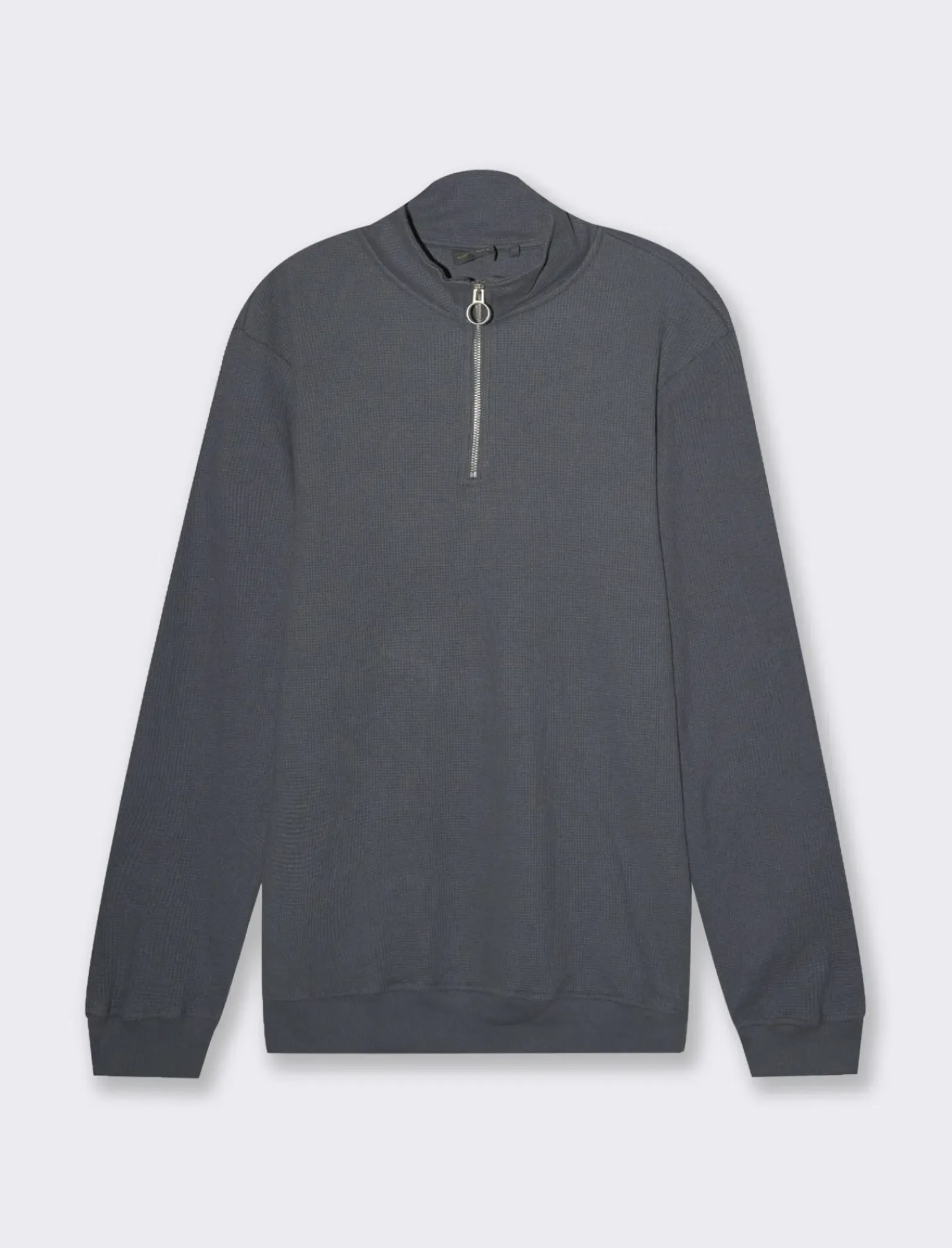 Uomo Piazza Italia Uomo|Felpe<Felpa collo alto con zip in tessuto waffle - Avion