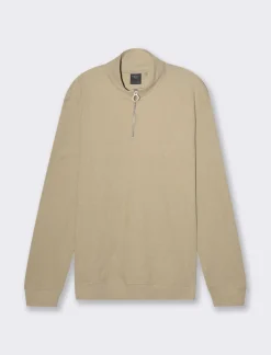 Uomo Piazza Italia Uomo|Felpe<Felpa collo alto con zip in tessuto waffle -