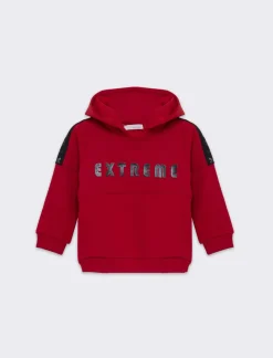 Piazza Italia Neonato|Felpe<FELPA CON CAPPUCCIO E APPLICAZIONI - Rosso